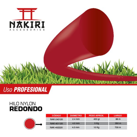 Nylon Redondo Rojo NAKIRI Blister